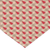 Chemin De Table Court Red Tan Buffalo Plaid Red Christmas Trees (Coin)