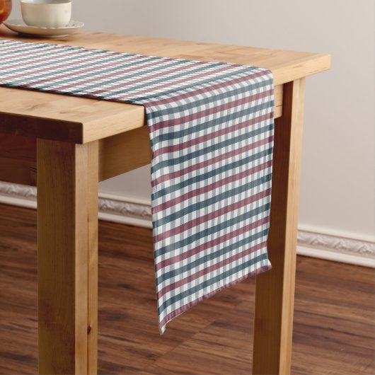 Chemin De Table Court Red, White and Blue Plaid (In Situ)