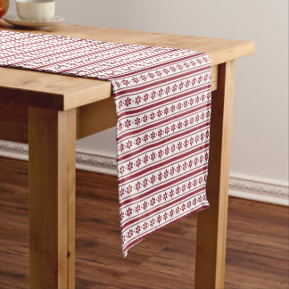 Chemin De Table Court Red & White Nordic Fair Isle