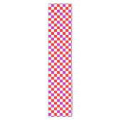 Chemin De Table Court Red White Purple Checkered Pattern Design  (Devant)