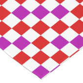 Chemin De Table Court Red White Purple Checkered Pattern Design  (Coin)