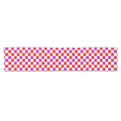 Chemin De Table Court Red White Purple Checkered Pattern Design  (Horizontal)