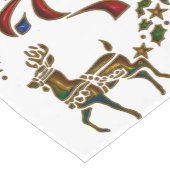 Chemin De Table Court Reindeer de Noël et étoiles (Coin)