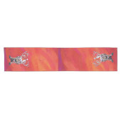 Chemin De Table Court Reindees Noël Sur Vert (Horizontal)