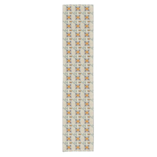 Chemin De Table Court Repro Tulipe Jaune traditionnelle Delft Tile Table