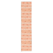 Chemin De Table Court Retro 1950s Geometric Pattern Orange (Devant)