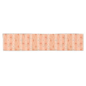 Chemin De Table Court Retro 1950s Geometric Pattern Orange (Horizontal)