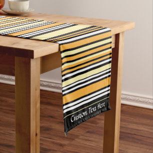 Chemin De Table Court Retro Classic Black Yellow Stripe personnalisée
