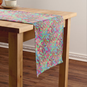 Chemin De Table Court Rétro conception de Boho de motif de fleur