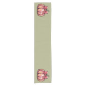 Chemin De Table Court Retro Coquette Bow Citrouille Automne Vibes Saison (Devant)