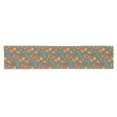 Chemin De Table Court Retro Floral Orange Gold Turquoise (Horizontal)