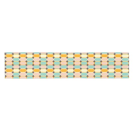 Chemin De Table Court Retro geometric pattern with vertical ovals (Horizontal)