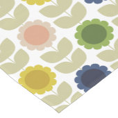 Chemin De Table Court Retro Groovy Summer Flowers Stems (Coin)