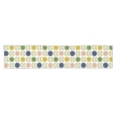 Chemin De Table Court Retro Groovy Summer Flowers Stems (Horizontal)