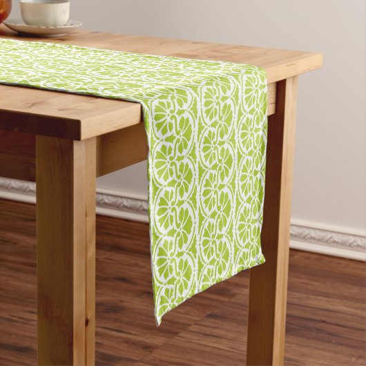 Chemin De Table Court Retro Lime vert motif floral (In Situ)