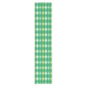 Chemin De Table Court Retro Mid Century moderne Diamants verts Noël (Devant)