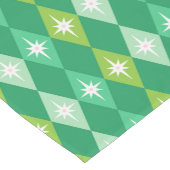 Chemin De Table Court Retro Mid Century moderne Diamants verts Noël (Coin)