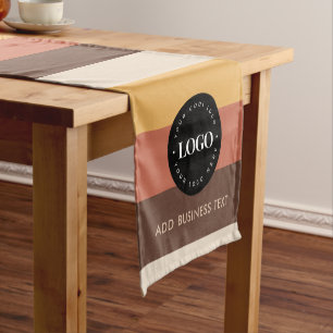 Chemin De Table Court Retro Stripes Business Company Logo personnalisé 6
