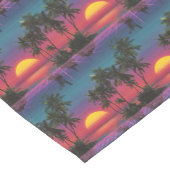 Chemin De Table Court Retro Synthwave Palm Tree Sunset Pattern (Coin)