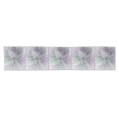 Chemin De Table Court Rêve de fleurs, Abstrait violet vert Fractal Art (Horizontal)