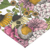 Chemin De Table Court Robins dans le jardin (Coin)