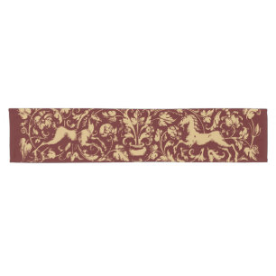 Chemin De Table Court Rococo Baroque Unicornes En Ornement De Foliage