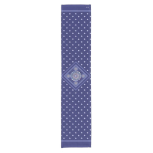 Chemin De Table Court Rosace bleue
