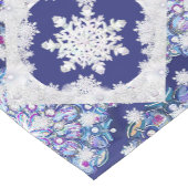 Chemin De Table Court Rosace bleue et flocon de neige (Coin)