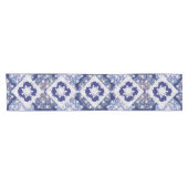 Chemin De Table Court Rosace bleue et flocon de neige (Horizontal)