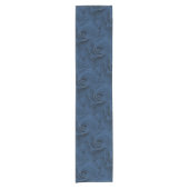 Chemin De Table Court Rose bleu velours (Devant)