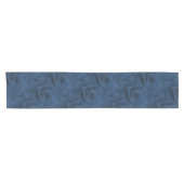 Chemin De Table Court Rose bleu velours (Horizontal)