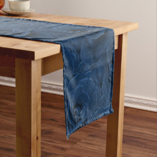 Chemin De Table Court Rose bleu velours