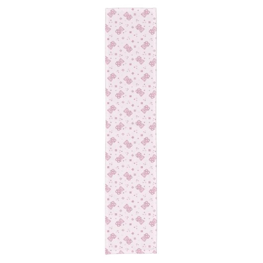 Chemin De Table Court Rose d'arrière - plan de nounours (Devant)