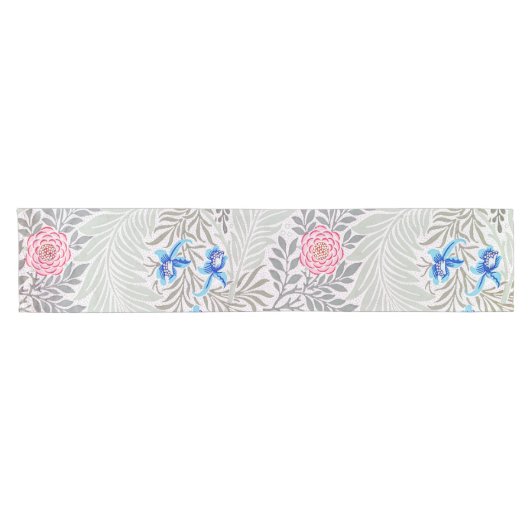 Chemin De Table Court Rose et Larkspur, William Morris (Horizontal)