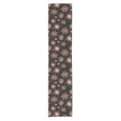Chemin De Table Court Rose Gold Snowflakes sur Black (Devant)