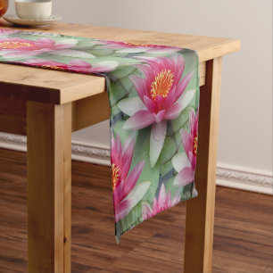 Chemin De Table Court Rose Lotus Water Lily