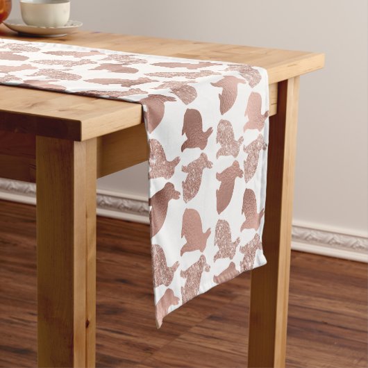Chemin De Table Court Rose Parties scintillant or lapin lapin lapin Prin (In Situ)