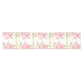 Chemin De Table Court Rose, rose, boho, trellis, aquarelle fleurs patte (Horizontal)