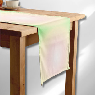 Chemin De Table Court Rose vert pâle Blanc 3D Optique Motif dégradé