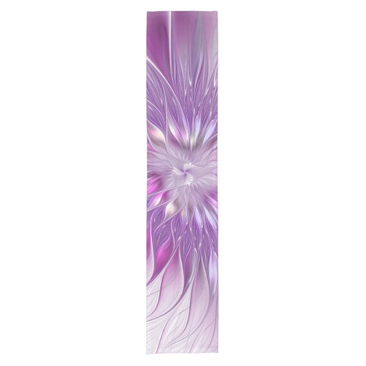 Chemin De Table Court Rose violet passion Fleur Art Abstrait Fractal (Devant)
