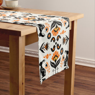 Chemin De Table Court Rosemaling Art Populaire Norvégien