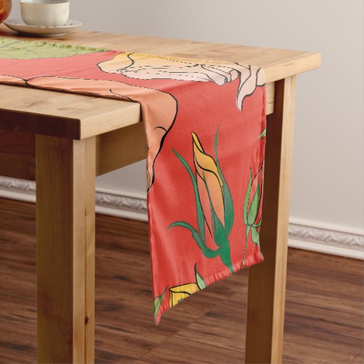 Chemin De Table Court Roses 26 (In Situ)