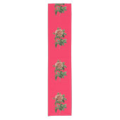 Chemin De Table Court Roses de Rose (Devant)