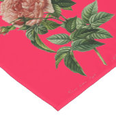 Chemin De Table Court Roses de Rose (Coin)