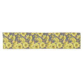 Chemin De Table Court Roses jaunes avec feuilles gris sur orange (Horizontal)