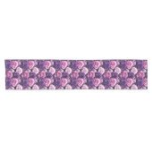 Chemin De Table Court Roses roses et violettes (Horizontal)