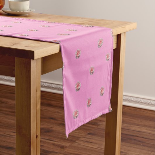 Chemin De Table Court Roses roses sur rose (In Situ)