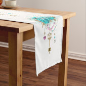 Chemin De Table Court Roses turquoise avec touches (In Situ)