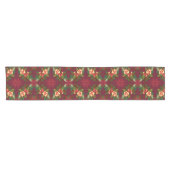 Chemin De Table Court Rouge Magnolia Noël Floral Print Table Runner (Horizontal)