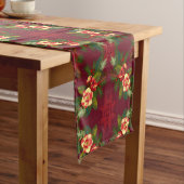 Chemin De Table Court Rouge Magnolia Noël Floral Print Table Runner (In Situ)